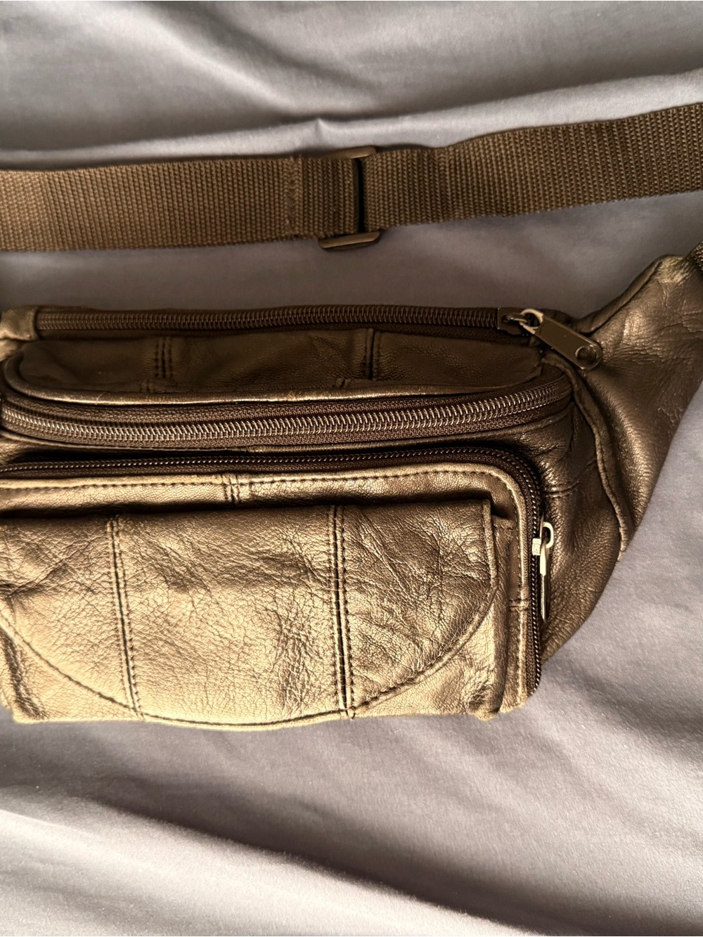 Leather Waist Pack - black Fanny pack/Sling Bag